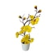thumbnail image 2 of Jarrón de flores artificiales con arreglo de flores de seda de ciruelo simulado con Amarillo, 2 of 9