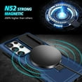 thumbnail image 2 of Phone Case for Samsung Galaxy S24 Ultra Case Magnetic with Stand Black Fits Wireless Charger, Samsung S24 Ultra Case with Camera Lens Protector Cover Shockproof (Blue), 2 of 17