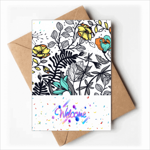 Modern Art Camellia Flowers s Drawing Welcome Back Greeting Cards Envelopes Blank
