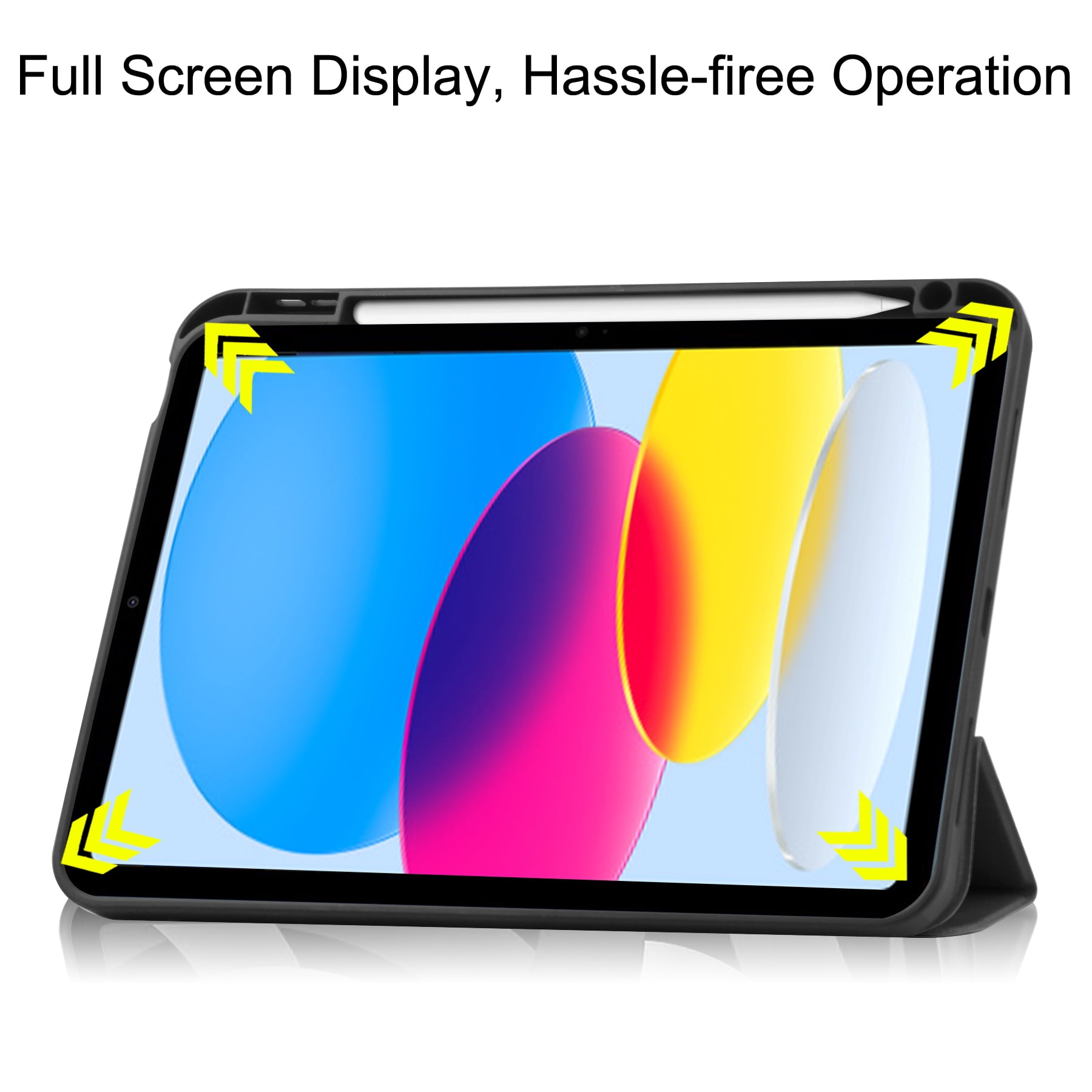Feishell Fit for Apple iPad 10th Gen 10.9 inch 2022 Smart Case, Built-in Pencil Holder,Auto Sleep/Wake,Luxury PU Leather Magnetic Flip Tri-fold Stand Slim Thin Protective Cover,Black