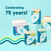 o.b. Tampons No Applicator, Unscented - 40ct, Applicator-Free Tampons Super Plus, Feminine Care, ob Tampon Super Plus
