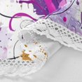 thumbnail image 3 of 60 Inch Round Tablecloth with White Lace Trim Fall Table Cover for Elegant Dining Decor Purple Butterfly with Swirls, 3 of 8