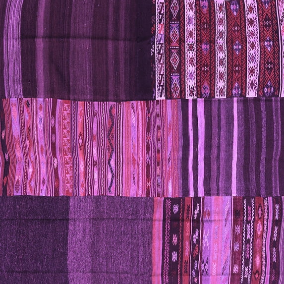 Ahgly Company Indoor Square Southwestern Purple Country Area Rugs, 6' Square