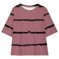 thumbnail image 7 of WQQZJJ Teen Girls Clothes,Casual Striped Tops Crew Neck Short Sleeve T-Shirt Stylish Summer Loose Comfortable Shirt, 7 of 7
