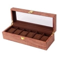 thumbnail image 2 of lionlar 6 Slots Wooden Watch Display Case Box Diamond Jewelry Storage Organizer Tray C, 2 of 6