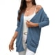 thumbnail image 1 of Suéter de Punto con Capucha y Mangas Largas Abiertas para Mujer 2025, Prenda Exterior Tipo Cárdigan Azul Oscuro L, 1 of 10