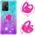 thumbnail image 3 of Case for Xiaomi 11T with Magnetic Ring Kickstand, Gradient Quicksand Glitter Flowing Liquid Floating Women Girls Cute Phone Case Clear TPU Cover for Xiaomi 11T Pro JB Bluish Violet, 3 of 14