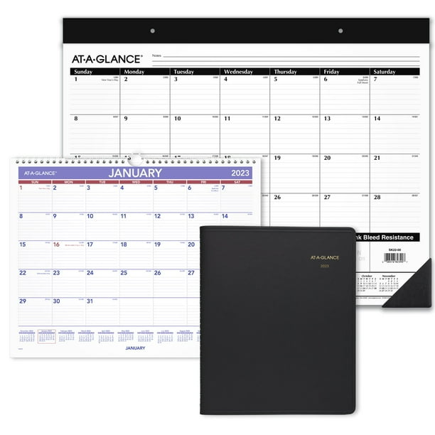 AT-A-GLANCE QuickNotes 2023 Daily Monthly Appointment Book Planner Black  Small 5 - Walmart.com