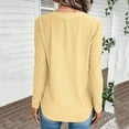 thumbnail image 5 of Huanyaaa Women's Casual Solid V Neck Long Sleeved Top Shirt for Women Womens Lightweight Long Sleeve Shirt Ladies Athletic Wear Womens Tees Short Sleeve Long Sleeves Shirt Long Exercise Shirts Women, 5 of 5