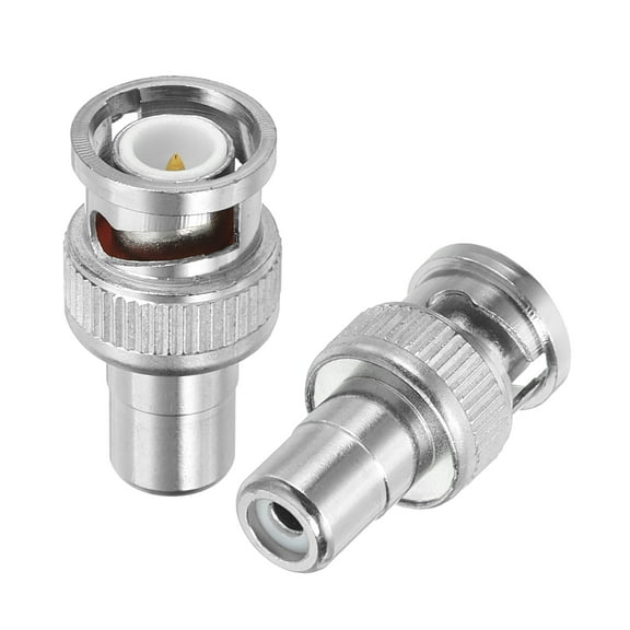 Uxcell BNC to RCA Adapter, 2 Pack BNC Male RF Coax Connector Adapter, Silver