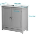 thumbnail image 3 of Bonnlo Pedestal Under Sink Storage Bathroom Vanity with 2 Doors Traditional Bathroom Cabinet Space Saver Organizer 23 5/8" x 11 7/16" x 23 5/8" (L x W x H) (Grey), 3 of 17