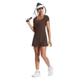 thumbnail image 6 of Ronuti Womens Athletic Dresses for Women Tennis Dresses Square Neck Built in Shorts Pockets Short Sleeve Golf Workout Active Dress, 6 of 10