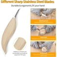 thumbnail image 3 of Juego de herramientas para tallar madera de 5 uds., Kit de cuchillo para tallar madera con cuchillo con gancho para tallar, cuchillo para tallar madera, cuchillo para tallar detalles DIY, 3 of 5