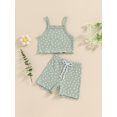 thumbnail image 5 of Aojekbee Baby Girl Summer Outfits Cute Floral Print Sleeveless Cami Tops + Shorts Set Infant 2Pcs Clothes, 5 of 10