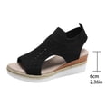 thumbnail image 7 of Rokment Womens Platform Wedge Gladiator Sandals Stylish Comfortable Elastic Mesh Espadrilles Memory Foam Chunky High Heels Athletic Slip on Walking Summer Shoes Black Size 6.5, 7 of 7