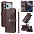 thumbnail image 1 of FOXDOCK Funda tipo Cartera para iPhone 17 Pro Max – Cubierta de Cuero PU con Múltiples Ranuras, Bolsillo para Efectivo y Correa de Muñeca, 1 of 6
