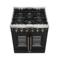 thumbnail image 4 of Forno Galiano 30-inch French Door Gas Range Black and Antique Brass Design, 5 Sealed Burners 68,000 BTU, 4.32 cu.ft. Convection Oven, 4 of 5