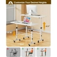 thumbnail image 3 of Small Standing Desk Adjustable Height, Mobile Stand Up Desk with Wheels, 32 Inch Portable Rolling Desks for Walking Pad Treadmill White, 3 of 7