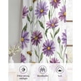 thumbnail image 6 of Purple Spring Floral Sheer Curtains 45 Inch Length 2 Panels Set for Living Room/Bedroom, Summer Botanical Bee Floral Daisy Kitchen Curtains Grommet Semi-Sheer Curtains Window Treatments 42"x45"x2, 6 of 7