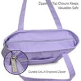 thumbnail image 4 of DALIX 20" Solid Color Cotton Canvas Shopping Tote Bag in Lavender, 4 of 7