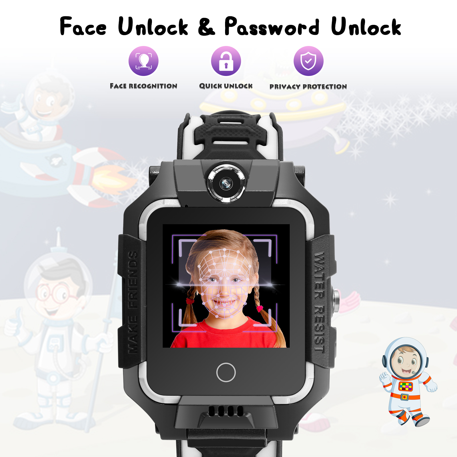 Topchances T5 Waterproof GPS Smart Watch for Kids, 4G Wifi Video Phone Call Camera SOS Alarm Geo-Fence Touch Screen Monitoring Health Steps Anti-Lost GPS Tracker Watches For Android IOS, Pink