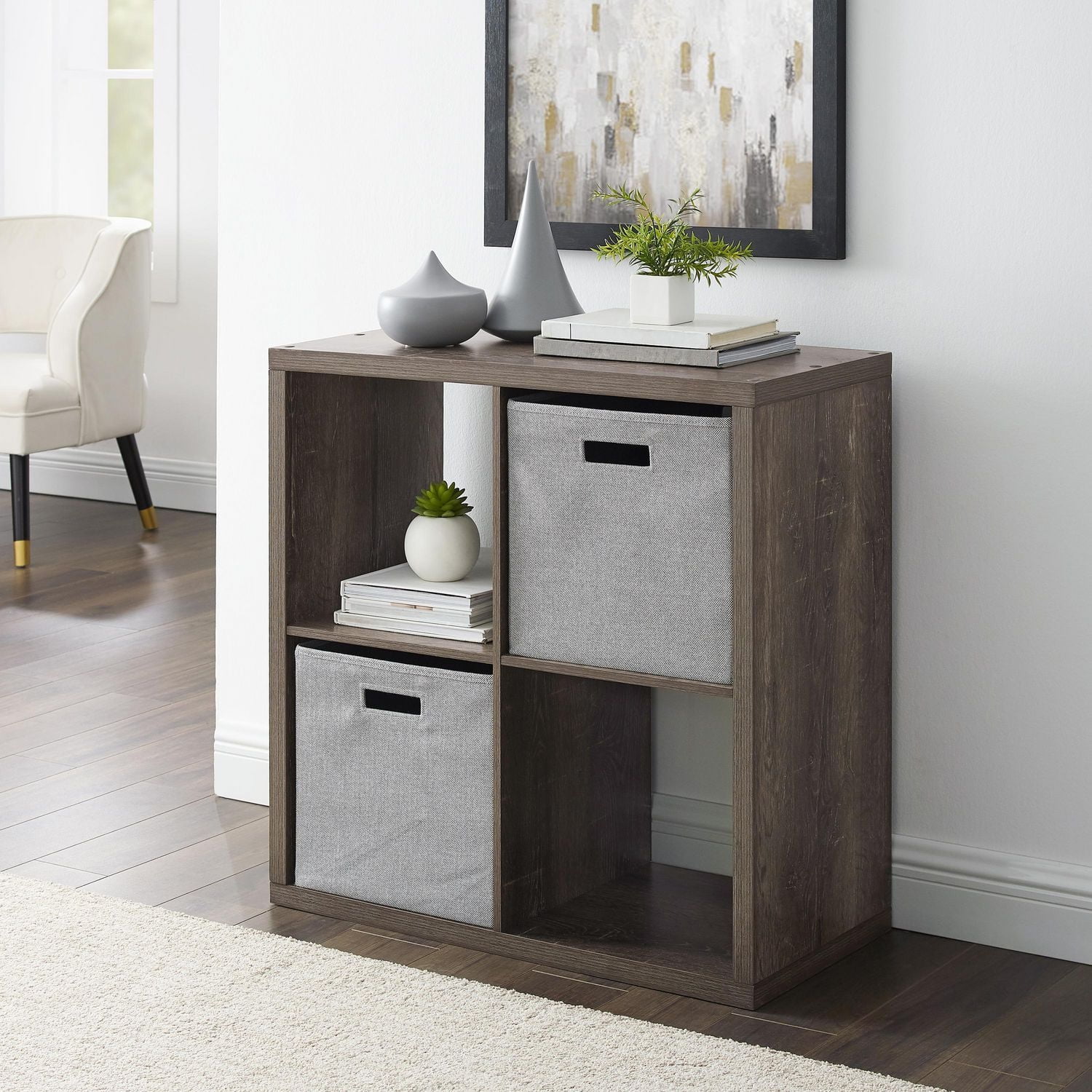 Gorham 4 Cubby Armoire de Rangement en Gris