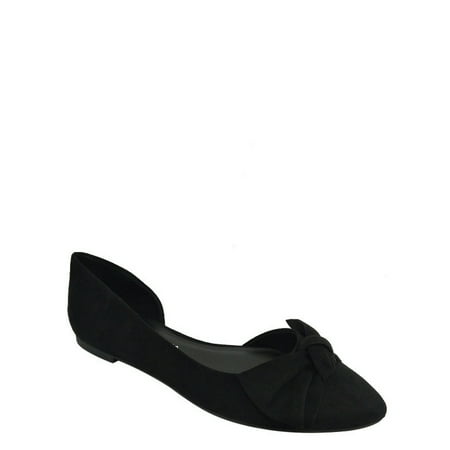 - Women's Almond Toe Bow Flat Shoe