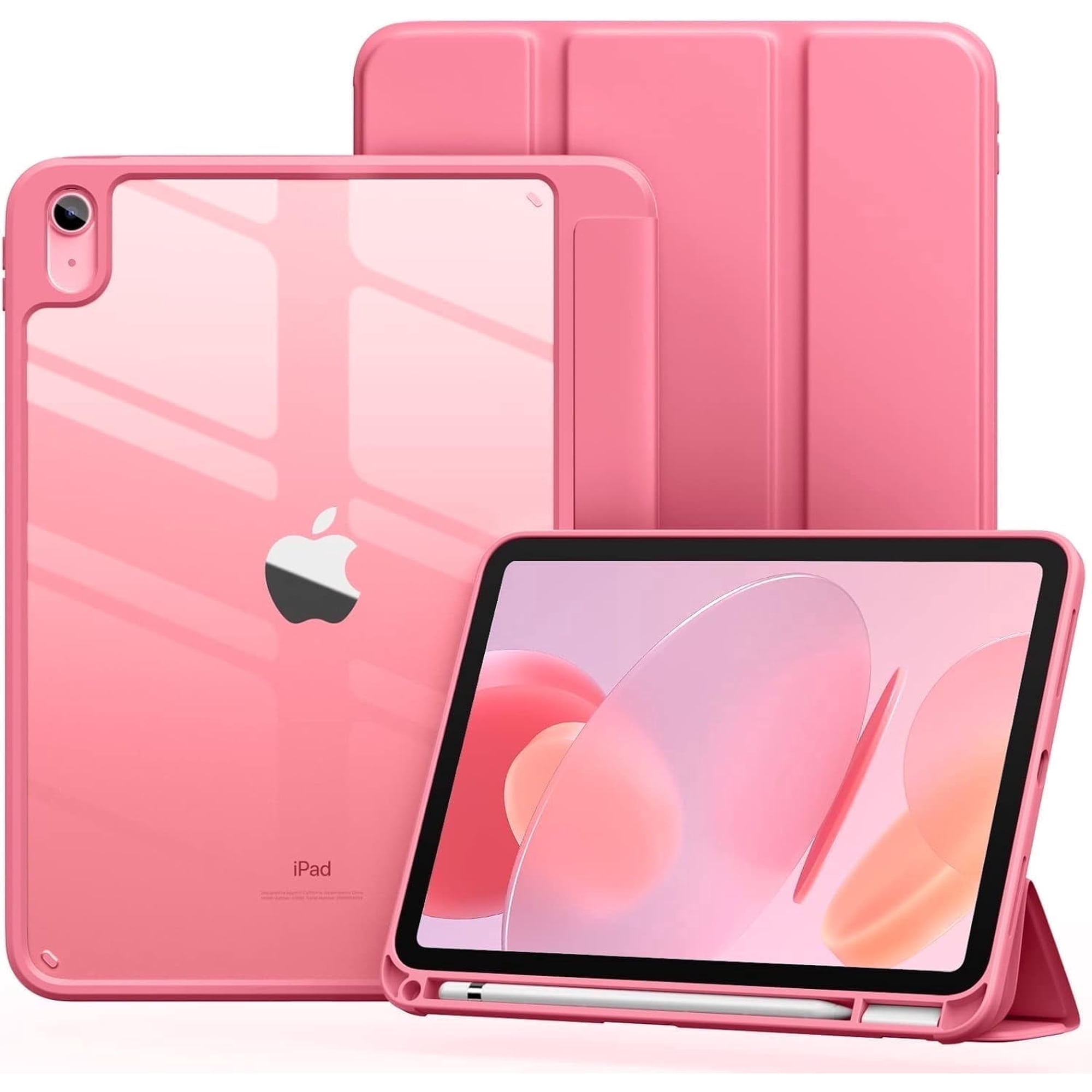 GEAK Compatible with iPad A16 Case/11th Generation Case 11 Inch 2025, for iPad 10th Generation Case 10.9 Inch 2022 with Pencil Holder, Auto Wake/Sleep, Pink