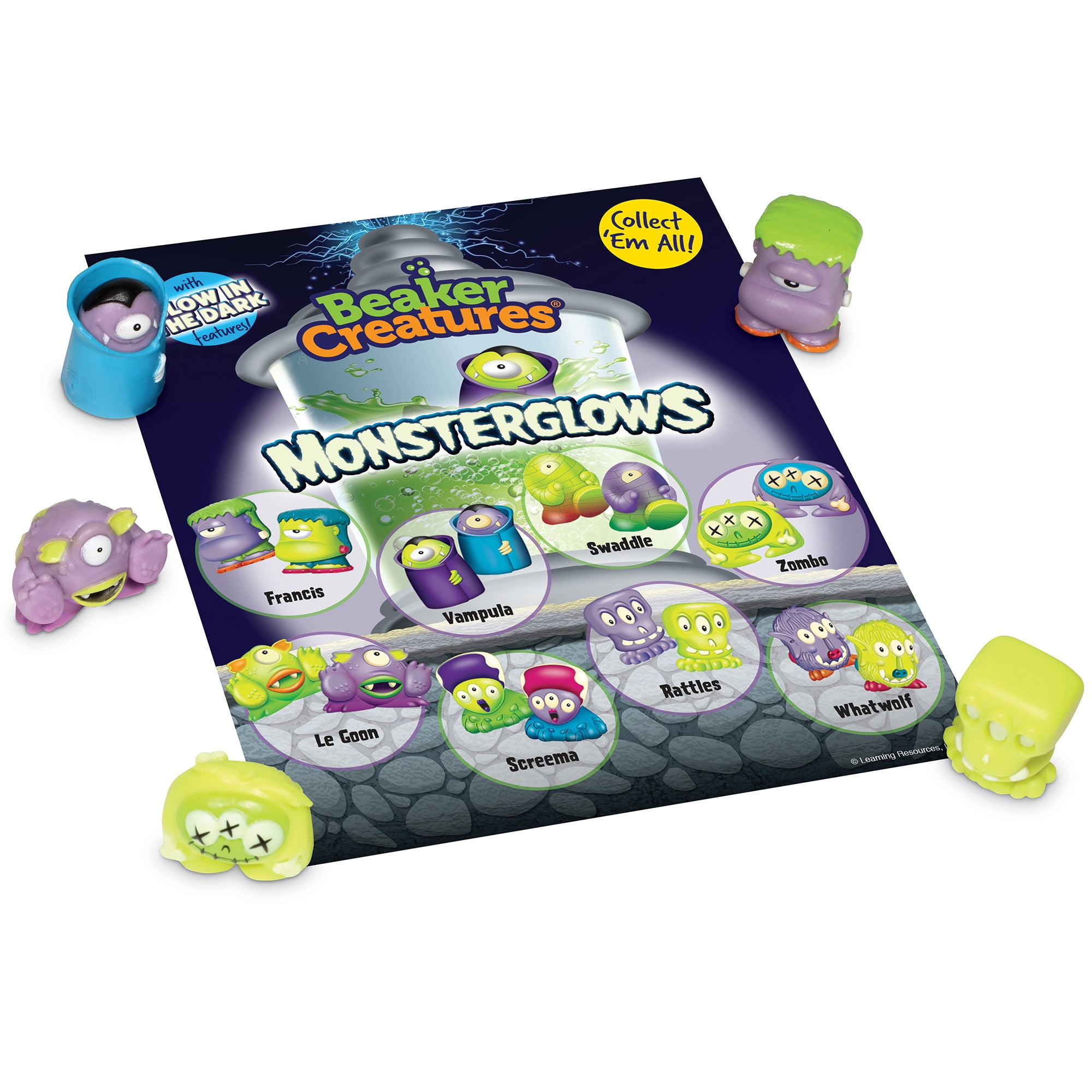 Learning Resources Beaker Creatures Monsterglow 5-Pack, STEM Toy, 5 Pieces, Boys, Girls, Ages 5,6,7+