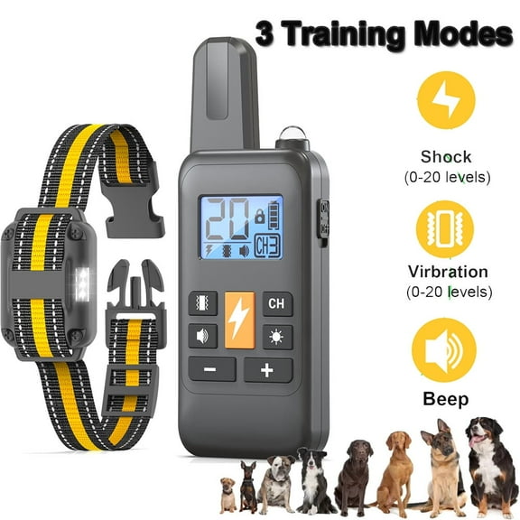 TIANLAIMEI 3300FT Dog Shock Collar with Remote, Pet Training Collar Rechargeable Waterproof Electronic Collar for Small Large Dogs