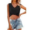 thumbnail image 4 of Fancyglim Womens Vest Tops Summer Sleeveless Shirt Casual Loose Tunic Black XL, 4 of 5