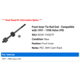thumbnail image 2 of Front Inner Tie Rod End - Compatible with 1997 - 1998 Volvo V90, 2 of 2