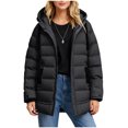 thumbnail image 1 of Parka Décontractée à Manches Longues avec Capuche Boutonnée et Fermeture Éclair pour Femmes, 1 of 9