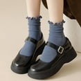 thumbnail image 3 of 6Pairs Womens Casual Cute Ankle Socks Breathable Knit Cotton Warm Soft Frilly Crew Socks, 3 of 7
