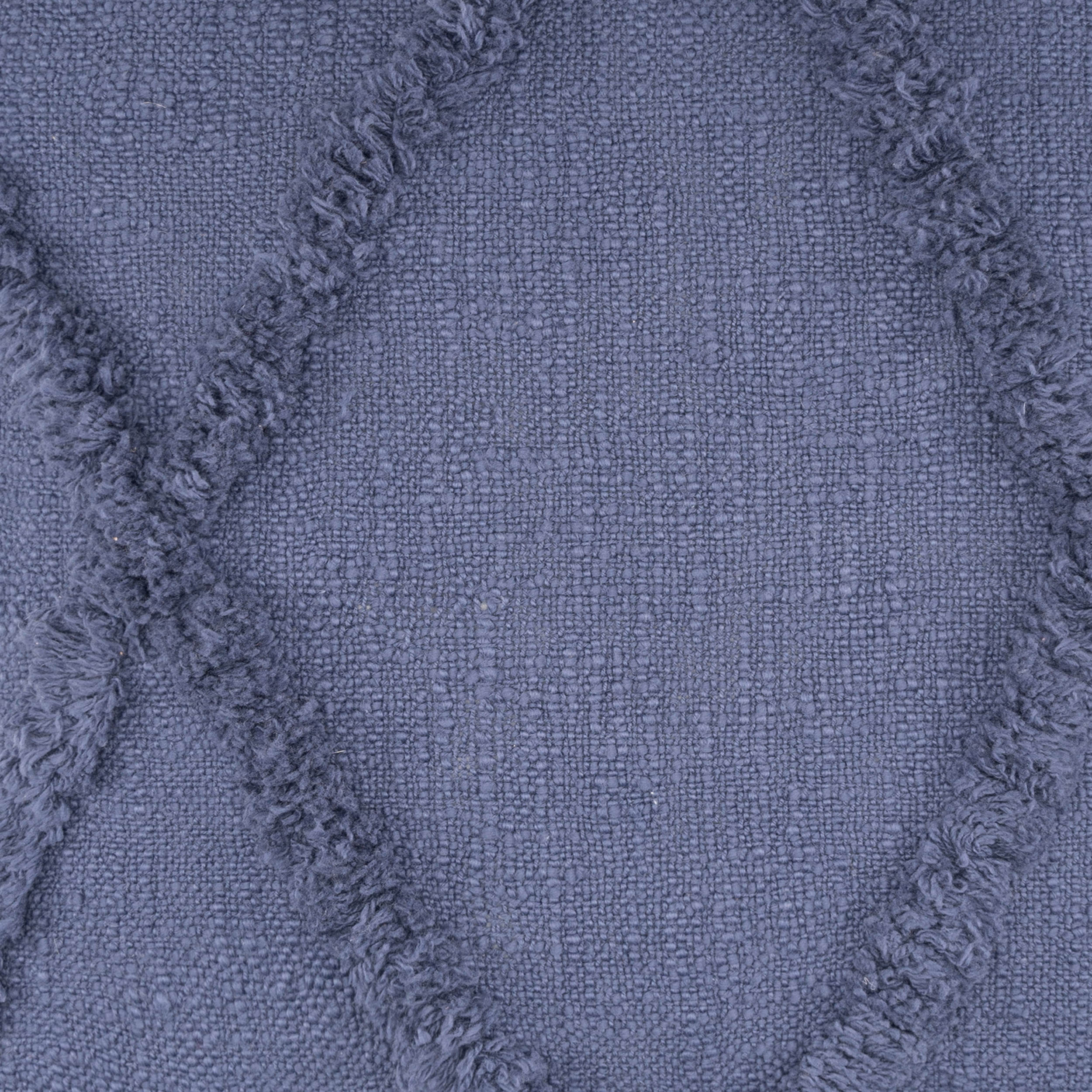 Ox Bay Sara Set of 4 Shag Diamond 18" x 18" Denim Cotton Adult Decorative Throw Pillow Covers