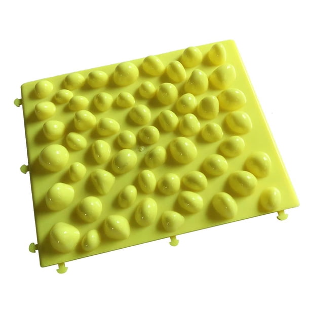 Esterilla de masaje de pies con piedras de 37 x 30 cm para acupuntura, shiatsu, circulación y reflexología. Amarillo