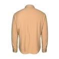 thumbnail image 5 of DYMADE Men Plus Size Solid Color Plaid Stitched Cotton Linen Shirt, 5 of 6