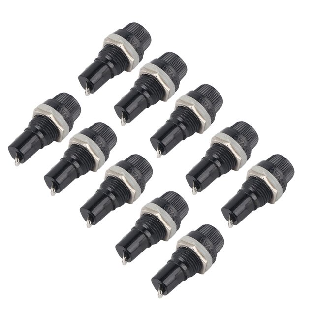 Portafusibles De 5 X 20 Mm, Protector De Tubo De Fusible, Portafusibles De Montaje En Panel De Plástico Panel De Fusibles De Tubo De Vidrio Radio Estéreo Automático ANGGREK Panel Mount Fuse Holder