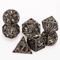 thumbnail image 4 of Juego de dados de metal hueco mini de 7 piezas para juegos de rol, cobre rojo Afortunado Sencillez, 4 of 5
