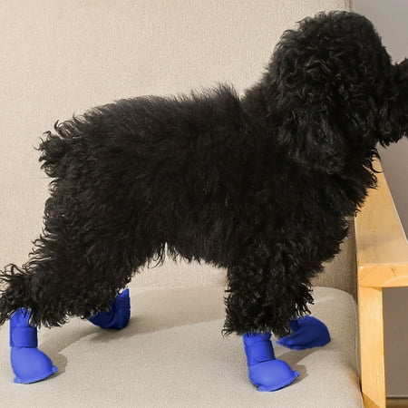 Silicone Dog Shoes Dog Boots For Small Dogs 4pcs Soft Adjustable Snow Boots Medium Dog Booties Paw Protector For Outdoor Walking Indoor Hard Floors Slip
