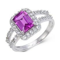 Classic Octagon Created Purple Sapphire Ring