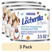 (3 pack) Nestle La Lecherita Low Fat Sweetened Condensed Milk for Valentine's Day Baking, 3.5 oz Can, 6 Pack