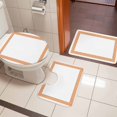 thumbnail image 5 of Orange Geometric Bathroom Rugs Set Greek Pattern Non Slip Absorbent Soft Bath Mats 3 Piece Set with Bathroom Rug, U-Shaped Floor Mat, Toilet Seat Cover Large Size, 5 of 9