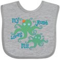 thumbnail image 3 of Inktastic My Aunt Loves Me Octopus Boys or Girls Baby Bib, 3 of 4