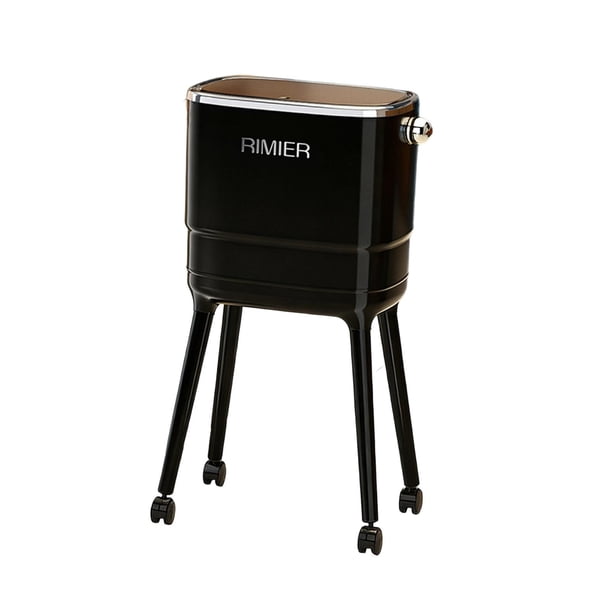 Cubo de basura de cocina con ruedas de 360 grados, extraíble, espacioso y resistente. Negro