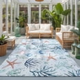 thumbnail image 2 of Area Rugs 5'x7', Blue Coastal Carpet Runner Indoor Outdoor Rugs Home Decor Aesthetic, Ocean Nautical Coral Starfish Non Slip Mats Washable Accent Rug for Living Room Bedroom, 2 of 8