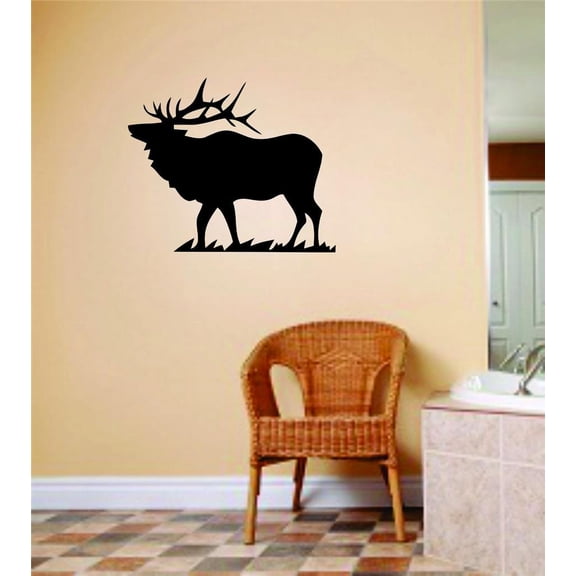 Deer Buck Moose Image Animal Hunting Hunter Man Gun picture Art Boys Kids Bed Room Vinyl Wall Decal 6 X 12 Inches