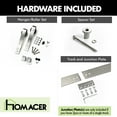 thumbnail image 3 of Homacer Brushed Nickel Sliding Barn Door Hardware Kit, for Two/Double Doors, 9ft Long Flat Track, Classic Design Roller, Heavy Duty, for Interior & Exterior Use, 3 of 7