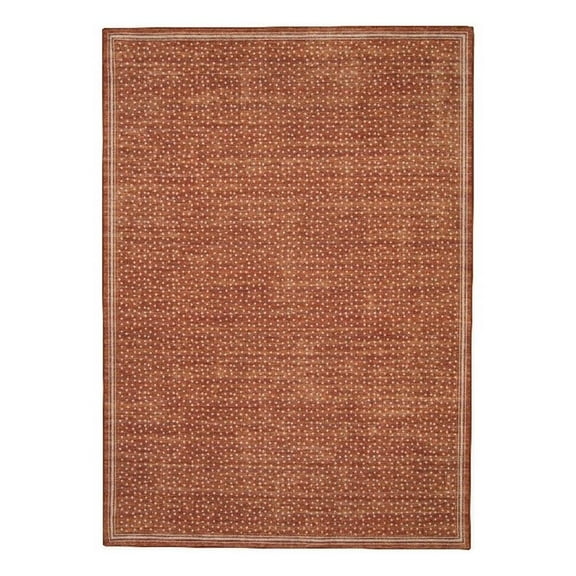 Linon Indoor Outdoor Machine Washable Hama Accent 2'x3' Rug in Orange