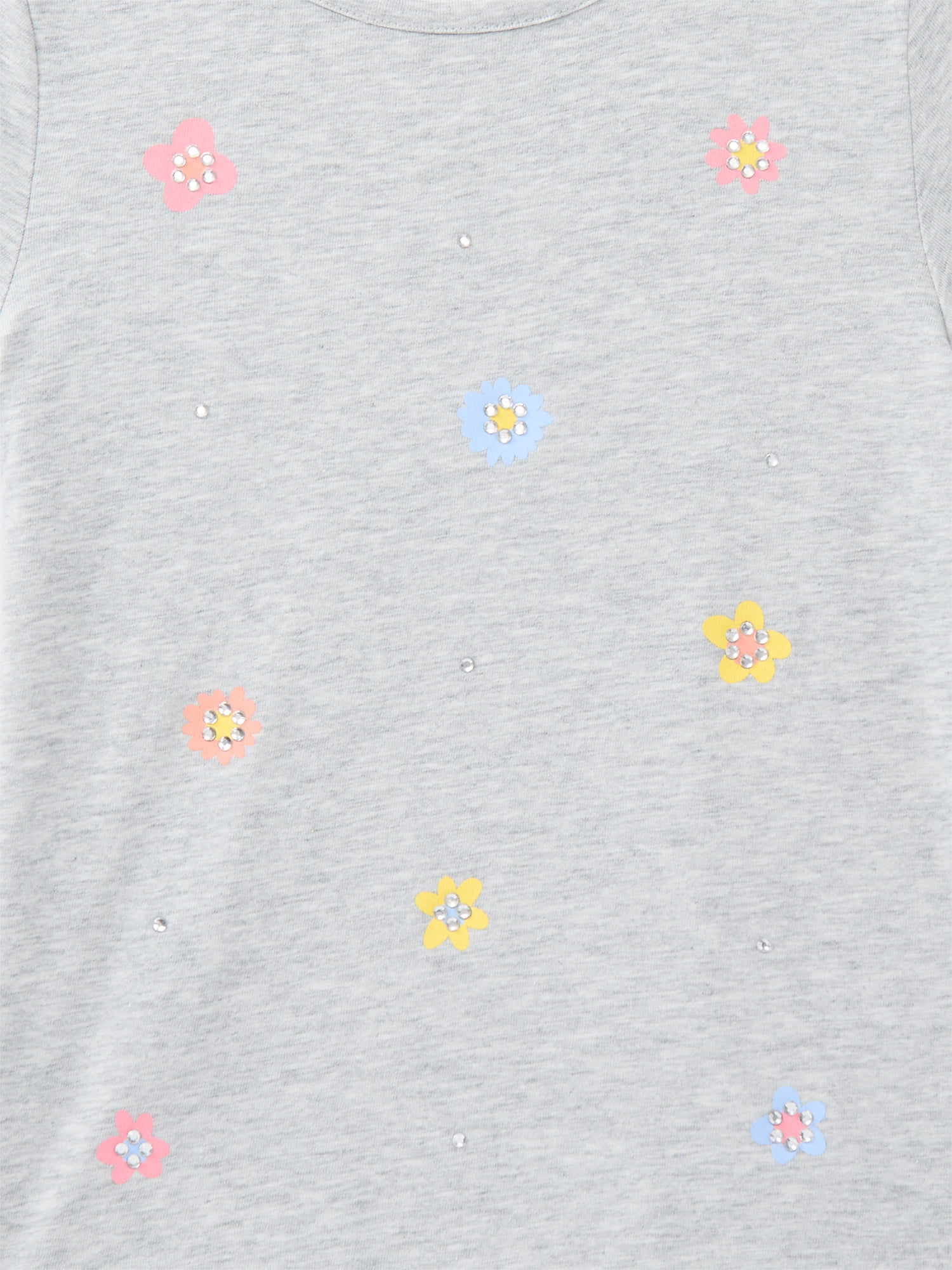 Wonder Nation Girls Embellished Graphic Tee with Short Sleeves, Sizes 4-18 & Plus